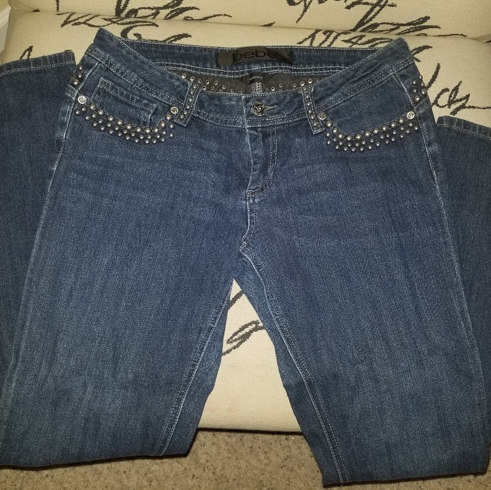 Bebe Studded Skinny Jeans